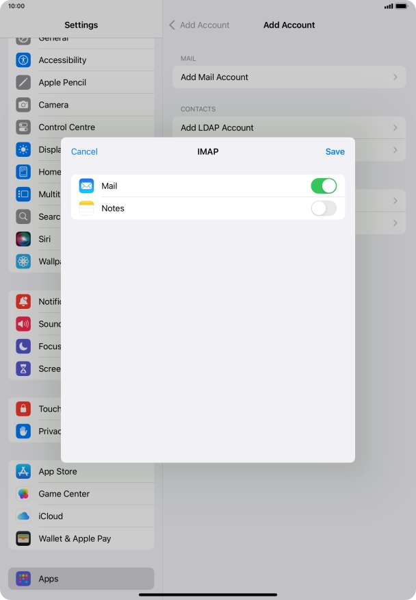 Press Save. Your email account has now been set up. To select more settings for incoming and outgoing server, proceed with the following steps. Press Save. Your email account has now been set up. To select more settings for incoming and outgoing server, proceed with the following steps.