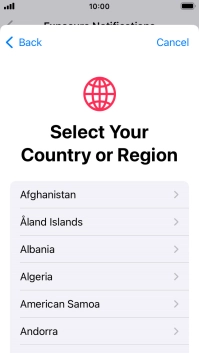 Press the required country. Press the required country.