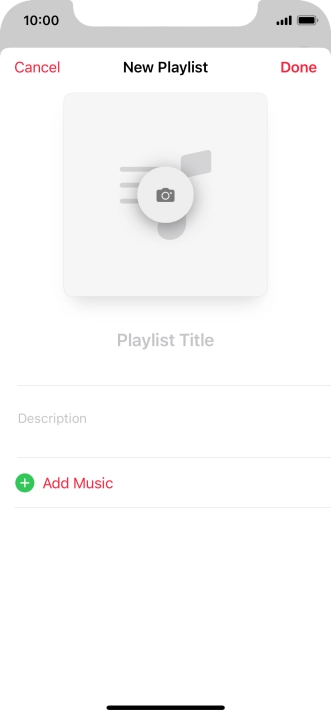 Press the text input field and key in a name for the playlist. Press the text input field and key in a name for the playlist.
