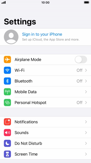 Press Sign in to your iPhone. Press Sign in to your iPhone.