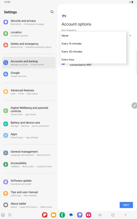 Press the required setting. Press the required setting.