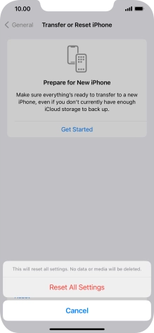 Press Reset All Settings. Press Reset All Settings.