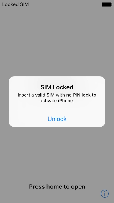 If your SIM is locked, press Unlock. If your SIM is locked, press Unlock.