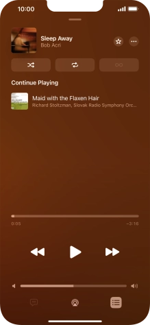 Press the shuffle icon to turn the function on or off. Press the shuffle icon to turn the function on or off.
