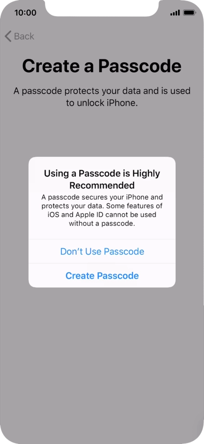 If you turn off the function, press Don't Use Passcode. If you turn off the function, press Don't Use Passcode.