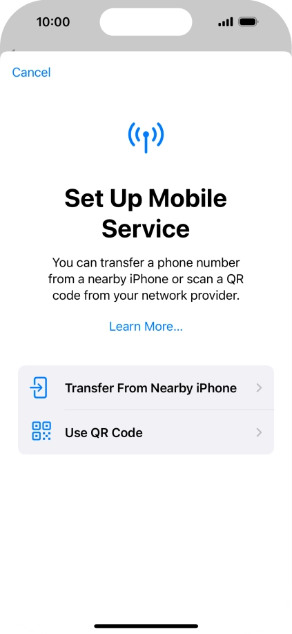 Press Use QR Code. Press Use QR Code.