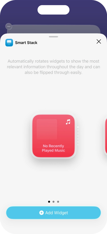 Slide your finger right or left on the screen to select the required widget size. Slide your finger right or left on the screen to select the required widget size.
