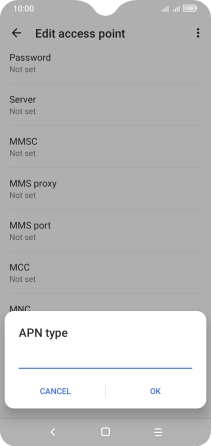 Key in default and press OK. Key in default and press OK.