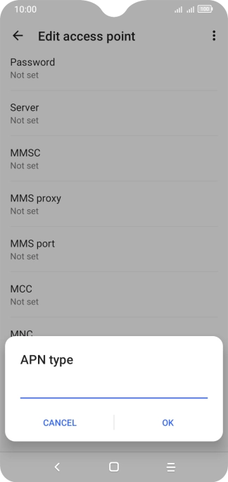 Key in default and press OK. Key in default and press OK.