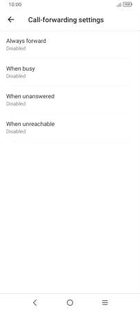 Press the required divert type. Press the required divert type.