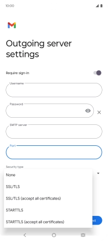 Press SSL/TLS. Press SSL/TLS.