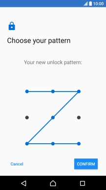 Repeat the selected phone lock code and press CONFIRM. Repeat the selected phone lock code and press CONFIRM.