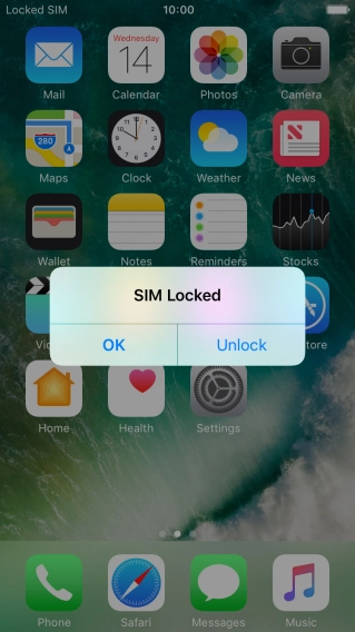 If your SIM is locked, press Unlock. If your SIM is locked, press Unlock.