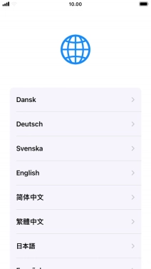 Press the required language. Press the required language.
