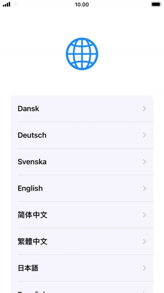 Press the required language. Press the required language.