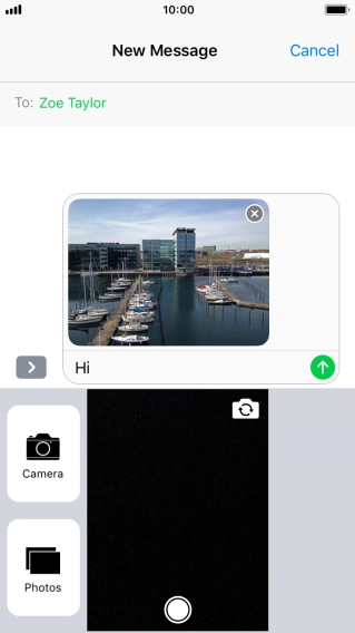 Press the send icon. Press the send icon.