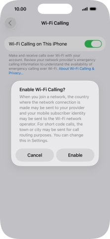 If you turn on the function, press Enable. If you turn on the function, press Enable.