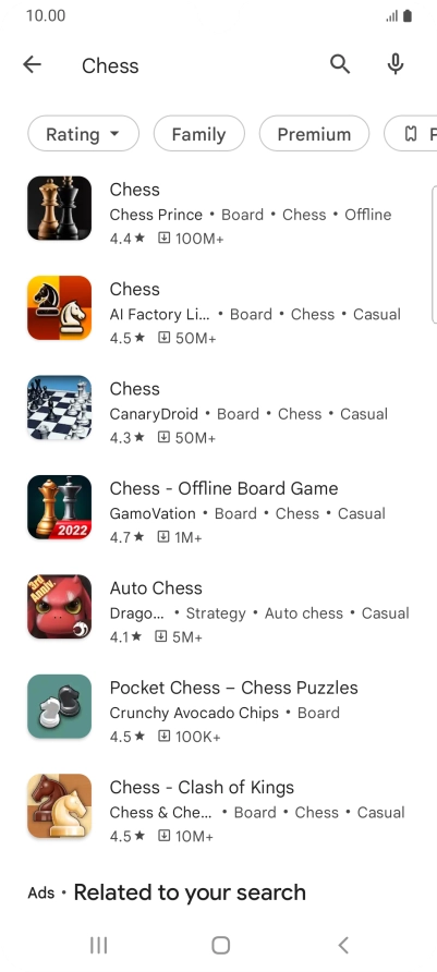 Press the required app. Press the required app.