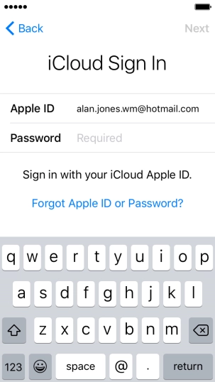 Press Required and key in the password for your Apple ID. Press Required and key in the password for your Apple ID.