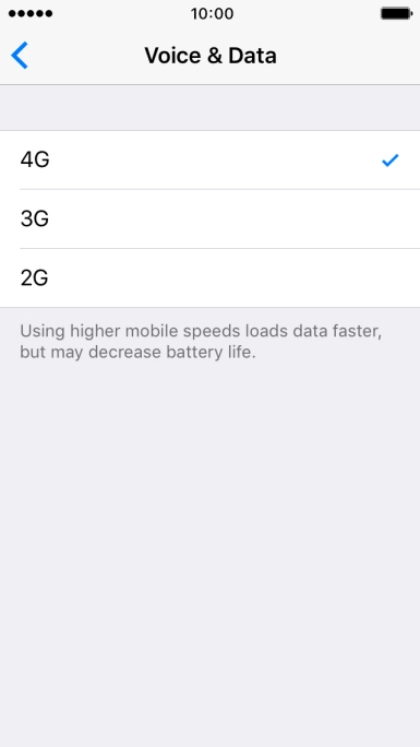 Press the required network mode. Press the required network mode.