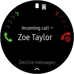 Press and drag the accept call icon right to answer the call. Press and drag the accept call icon right to answer the call.