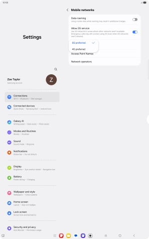 Press the required network mode. Press the required network mode.