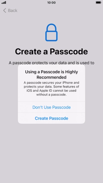 If you turn off the function, press Don't Use Passcode. If you turn off the function, press Don't Use Passcode.