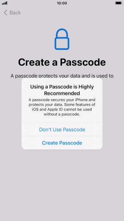 If you turn off the function, press Don't Use Passcode. If you turn off the function, press Don't Use Passcode.