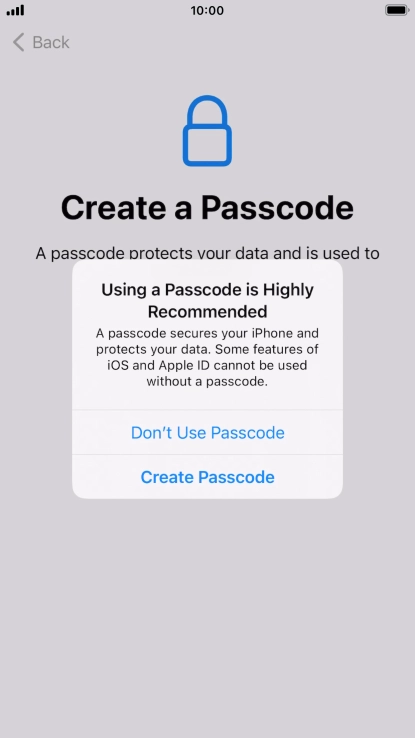 If you turn off the function, press Don't Use Passcode. If you turn off the function, press Don't Use Passcode.