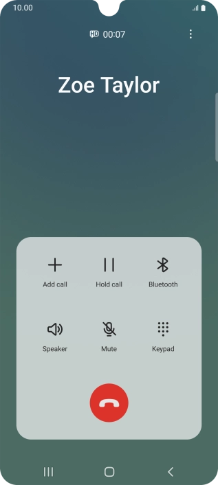 Press the end call icon. Press the end call icon.