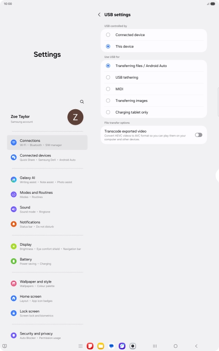 Press Transferring files / Android Auto. Press Transferring files / Android Auto.