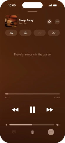 Press the shuffle icon to turn the function on or off. Press the shuffle icon to turn the function on or off.