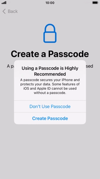If you turn off the function, press Don't Use Passcode. If you turn off the function, press Don't Use Passcode.