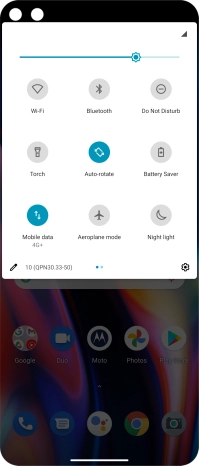 Press the settings icon. Press the settings icon.