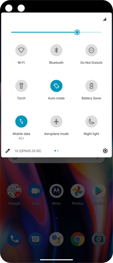 Press the settings icon. Press the settings icon.