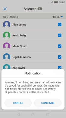 Press CONTINUE. Press CONTINUE.