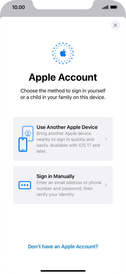 Press Sign in Manually. Press Sign in Manually.