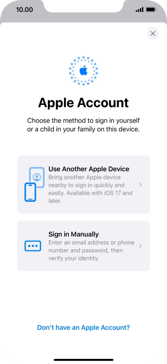 Press Sign in Manually. Press Sign in Manually.