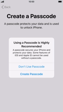If you turn off the function, press Don't Use Passcode. If you turn off the function, press Don't Use Passcode.