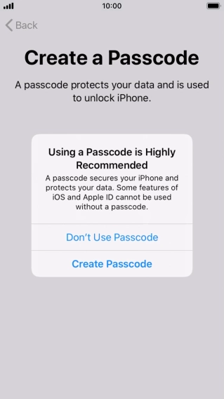 If you turn off the function, press Don't Use Passcode. If you turn off the function, press Don't Use Passcode.