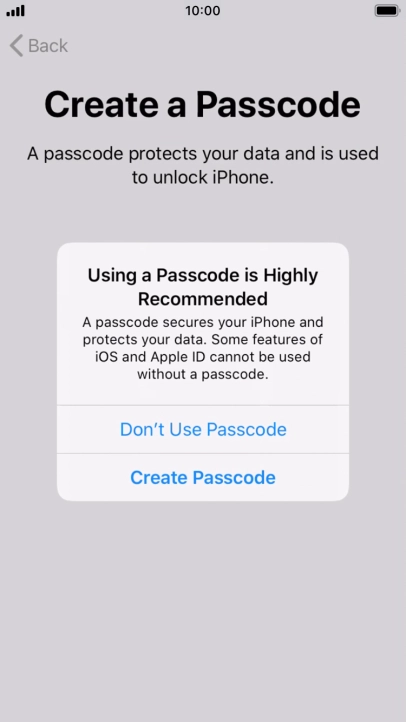 If you turn off the function, press Don't Use Passcode. If you turn off the function, press Don't Use Passcode.