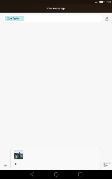 Press the send icon when you've finished your picture message. Press the send icon when you've finished your picture message.