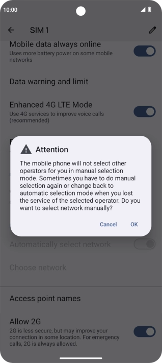 Press OK and your phone will search for networks. Press OK and your phone will search for networks.
