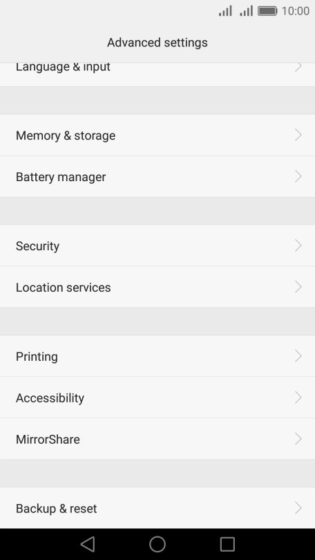 Press Backup & reset. Press Backup & reset.