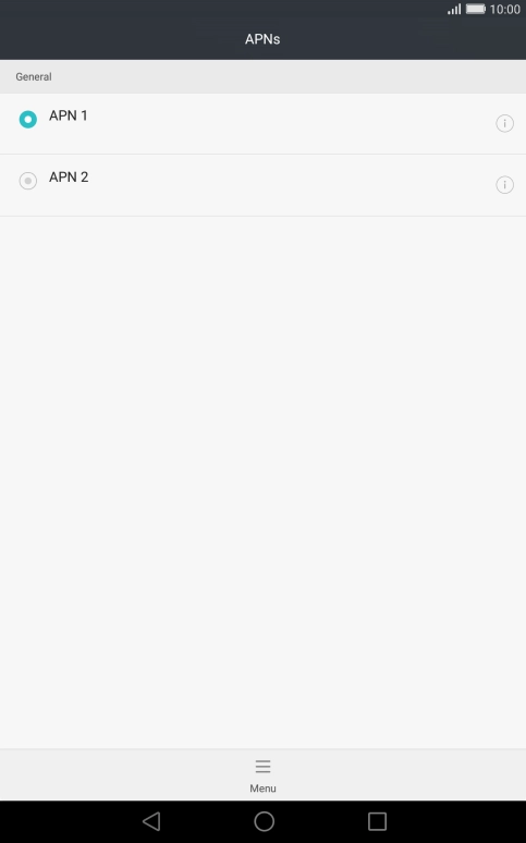 Press the field next to the data connection to activate it. Press the field next to the data connection to activate it.