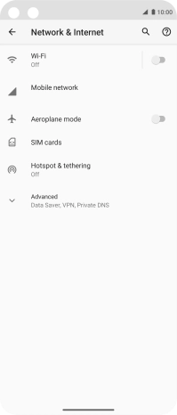 Press Mobile network. Press Mobile network.