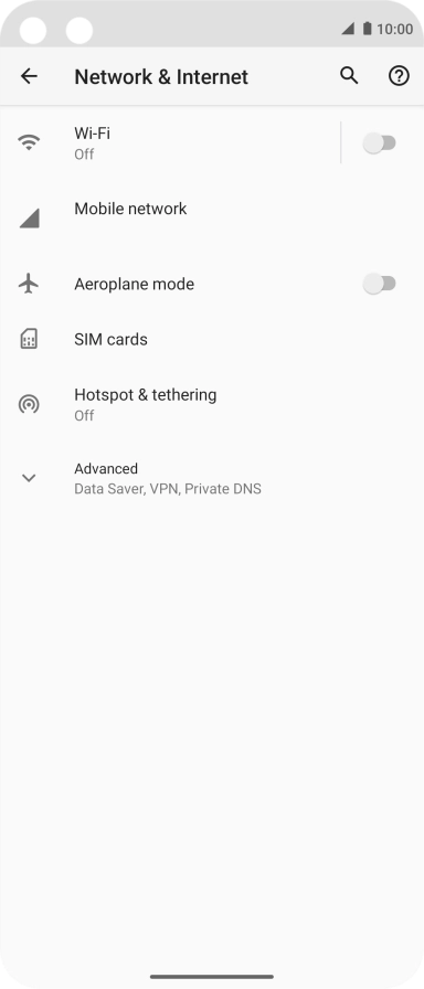 Press Mobile network. Press Mobile network.
