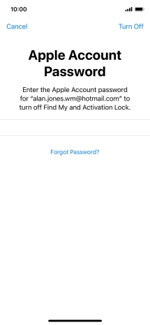 Key in the password for your Apple ID and press Turn Off. Wait a moment while the factory default settings are restored. Follow the instructions on the screen to set up your phone and prepare it for use. Key in the password for your Apple ID and press Turn Off. Wait a moment while the factory default settings are restored. Follow the instructions on the screen to set up your phone and prepare it for use.
