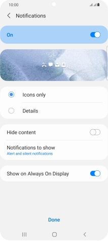 Press the required settings to turn them on or off. Press the required settings to turn them on or off.