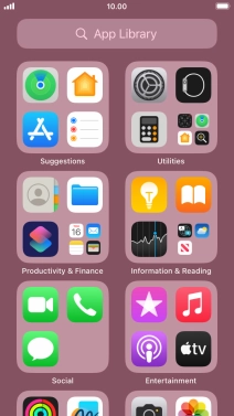 Press the required app. Press the required app.